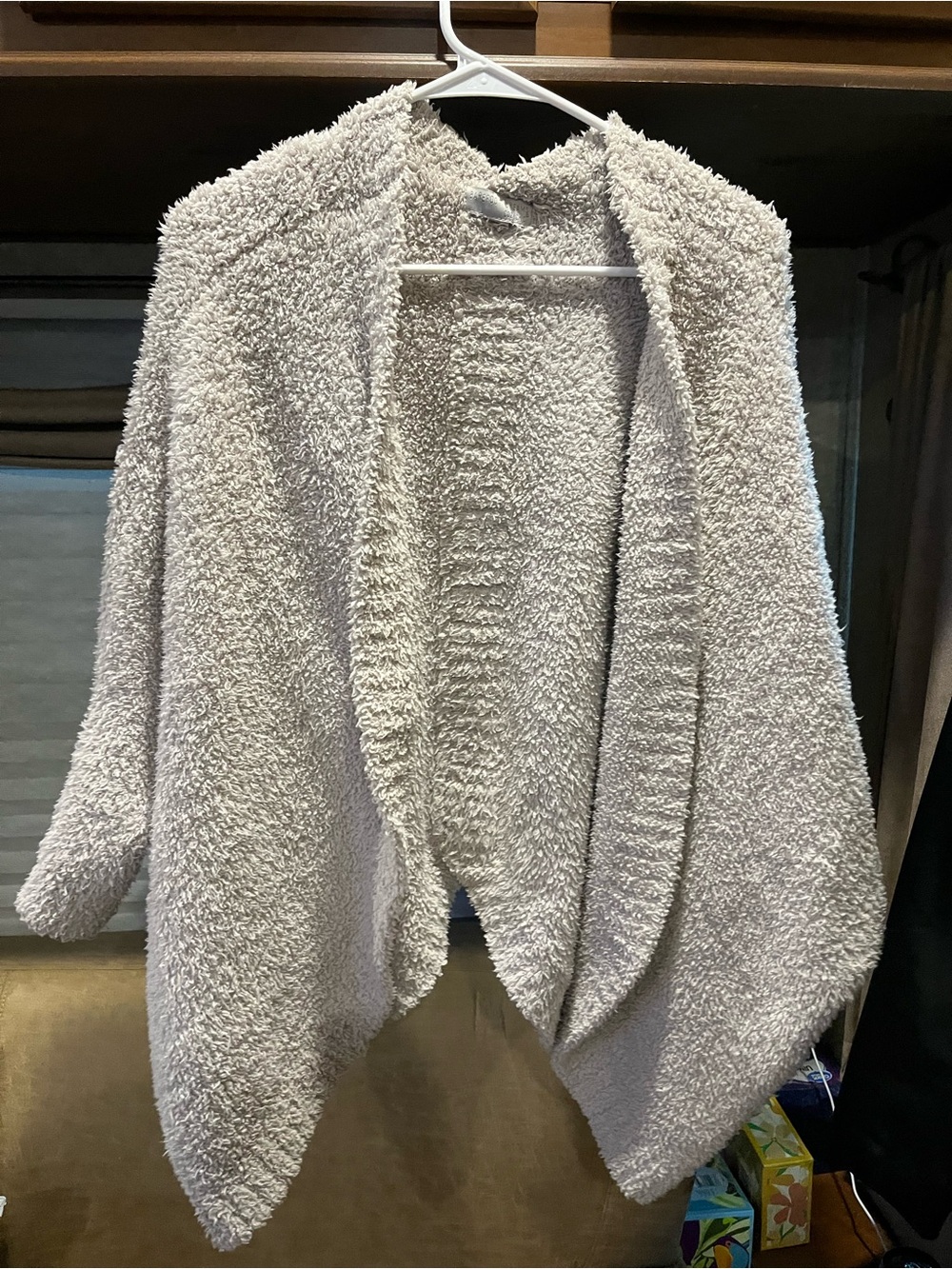 Barefoot Dreams Plush Open-Front Cardigan - Light Cream